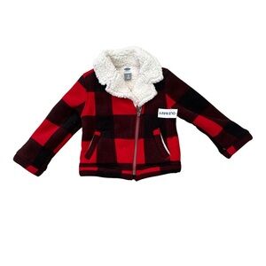 Old Navy Plaid Jacket w/ Sherpa Collar 2T